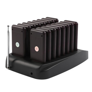 Free Logo Printing Take-out Restaurant <strong>Queue</strong> Number Wireless Food Buzzer with One Transmitter and 16 Pagers - Product Image 3