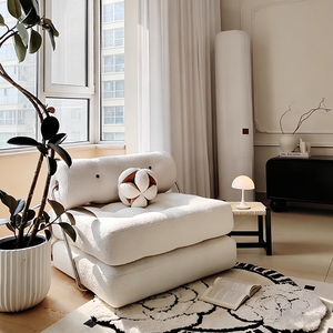 Sofá Modular Moderno de Tela, Sofás Tofu Block, Sofás <span class=keywords><strong>Cama</strong></span> de Doble Uso, Sillones Modernos, Sofá Comprimido de Esponja y Piel de Oveja - Product Image 3