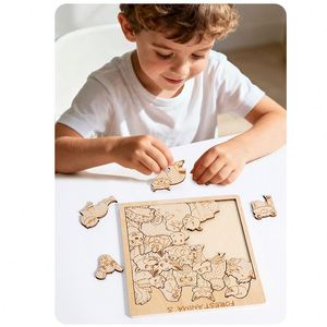Toddler Wooden Shape Matching <b>Puzzle</b> - Animal Dinosaur Educational Toy, Parent-Child Interaction for Ages 2-6 - Product Image 5