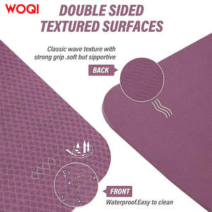 Esterilla de yoga Woqi de 6 mm de grosor, material TPE, color morado oscuro, antideslizante, para fitness y moldeamiento corporal, con bolsa de transporte. - Product Image 2