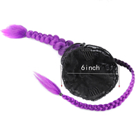 Perruque africaine tressée et sale Queue de cheval Personnalité féminine Perruque longue queue de cheval à trois tresses Fibre synthétique Taille queue de cheval colorée