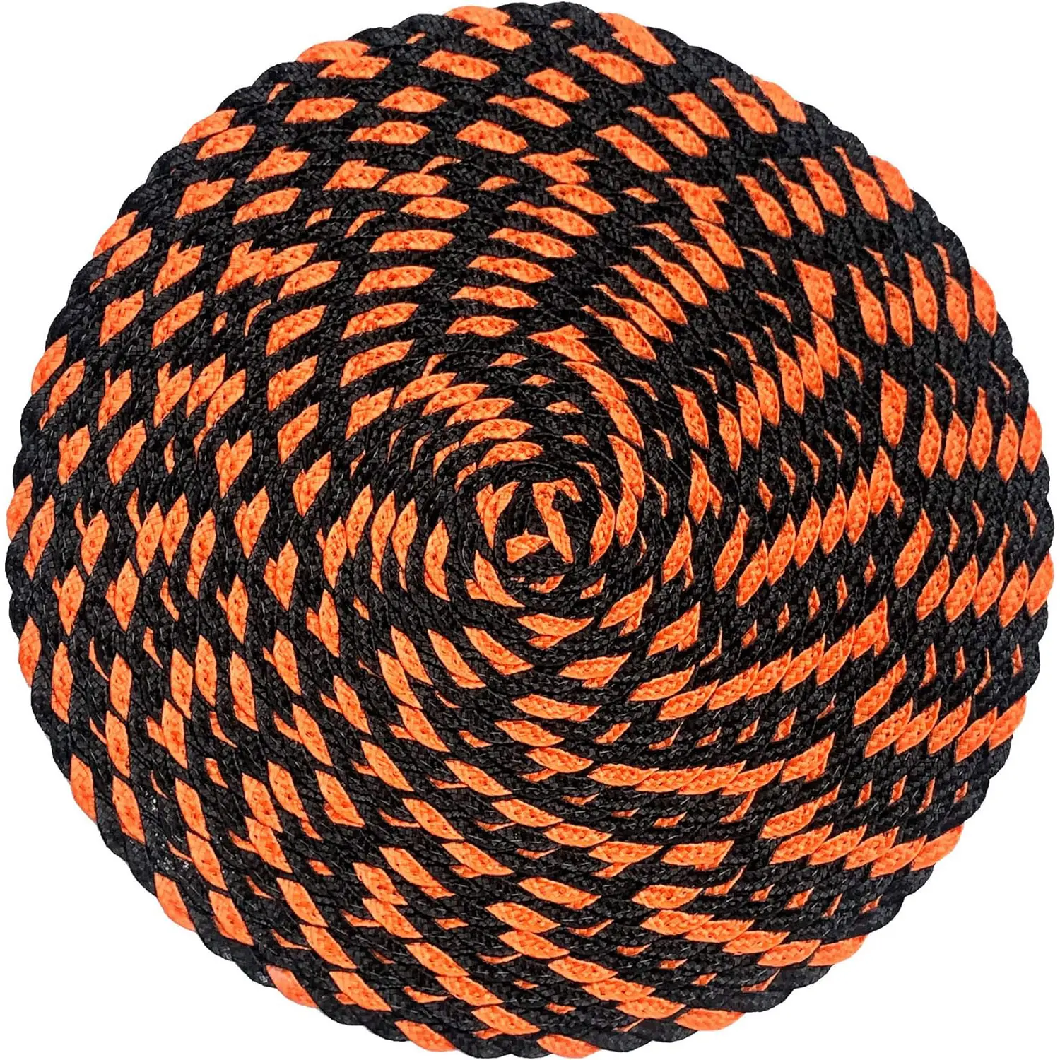 टेटेलेटेक्स हेलोलीन 15 "गोल नारंगी काले दोहरे रंग वाले ब्रेडेड पॉलीप्रोपाइलीन प्लास्टिक प्लेट्स