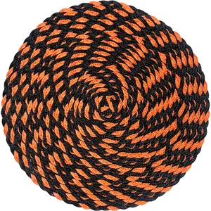 Tabletex Halloween 15 "Runde Orange Schwarz Zweifarbige geflochtene gewebte Tischs ets aus Polypropylen-Kunststoff