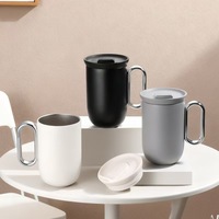 Nouvelle arrivée, tasse à café en acier inoxydable à double paroi, isolée sous vide, avec poignée portable, capacité de 280 ml, pour boissons chaudes et froides