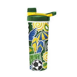 Food Grade BPA Free In Mold Labelling Custom Design Plastic Sport Water Drinking Bottle Protein Shaker Bottle