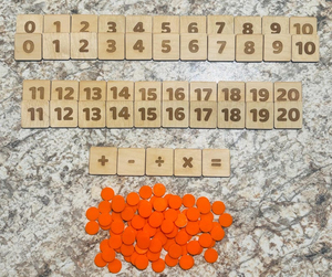 Tavola di apprendimento matematico Montessori in legno: Giocattolo educativo in legno per il conteggio, Nuova tavola matematica in legno, Puzzle numerico - Product Image 2