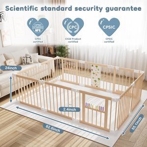 Box Pieghevole in Legno per Bambini Centro Attività Sicuro Parco Giochi Rotondo Quadrato 2025 - Product Image 4