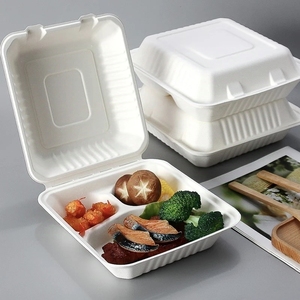 Bền vững bã mía đưa ra thực phẩm container compostable mía vỏ sò hộp sinh thái thân thiện phân hủy sinh học ăn trưa hộp - Product Image 5