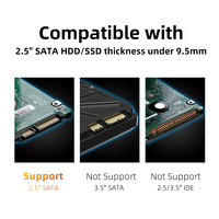 Carcasa Externa para Disco Duro SATA de 2.5 Pulgadas MAIWO, sin Herramientas, para Unidades de Estado Sólido SATA de 2.5 Pulgadas