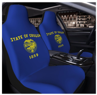 Sarung Jok Mobil Desain Bendera Oregon Grosir, Pelindung Jok Depan Universal, Sarung Jok Bucket Full Wrap untuk Otomotif SUV