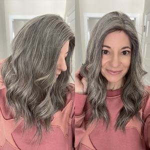 ฐานปิดฐานไหมดิบสีพริกไทยเกลือแบบยุโรปผมลอนแบบไม่สามารถมองเห็นได้ - Product Image 6