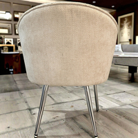 Chaise de vanité moderne en tissu avec pieds en métal Chaise de maquillage réglable en hauteur pour salon salle à manger Design doux