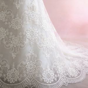 Nouvelle dentelle brodée de haute qualité, motifs floraux, tissu en organza brodé pour robes de mariée - Product Image 6