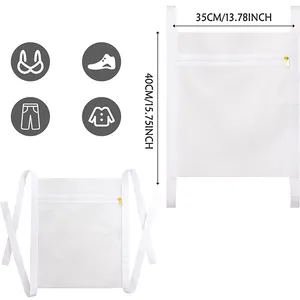 Sac de lavage en maille Fine pour soutien-gorge, sac à linge en maille à fermeture éclair Durable, ensemble de 2 sacs à linge pour chaussures, gardez la forme du tissu dans la machine à laver