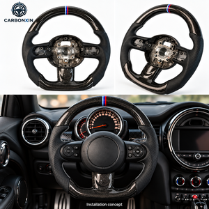 อุปกรณ์ตกแต่งรถยนต์สำหรับ BMW Mini R56 F55 F56 Cooper S JCW R50 F57 R57 R55 F60 F54 พวงมาลัยคาร์บอนไฟเบอร์ฟอร์จ LED RPM - Product Image 4