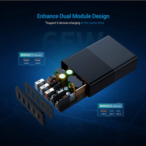 Amazon Sản Phẩm Bán Chạy Nhất 65 Wát Xách Tay PD Điện Thoại Di Động Sạc <span class=keywords><strong>Dock</strong></span> Trạm Nhiều Usb Trạm Sạc Cho Điện Thoại Tablet - Product Image 3