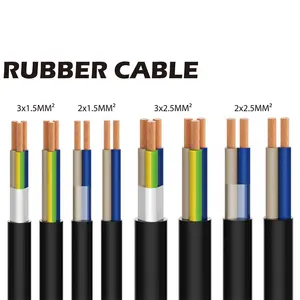 Horn7f h07m-f en caoutchouc 2 noyaux/3 core/flexible à 4 conducteurs câble d'alimentation à gaine