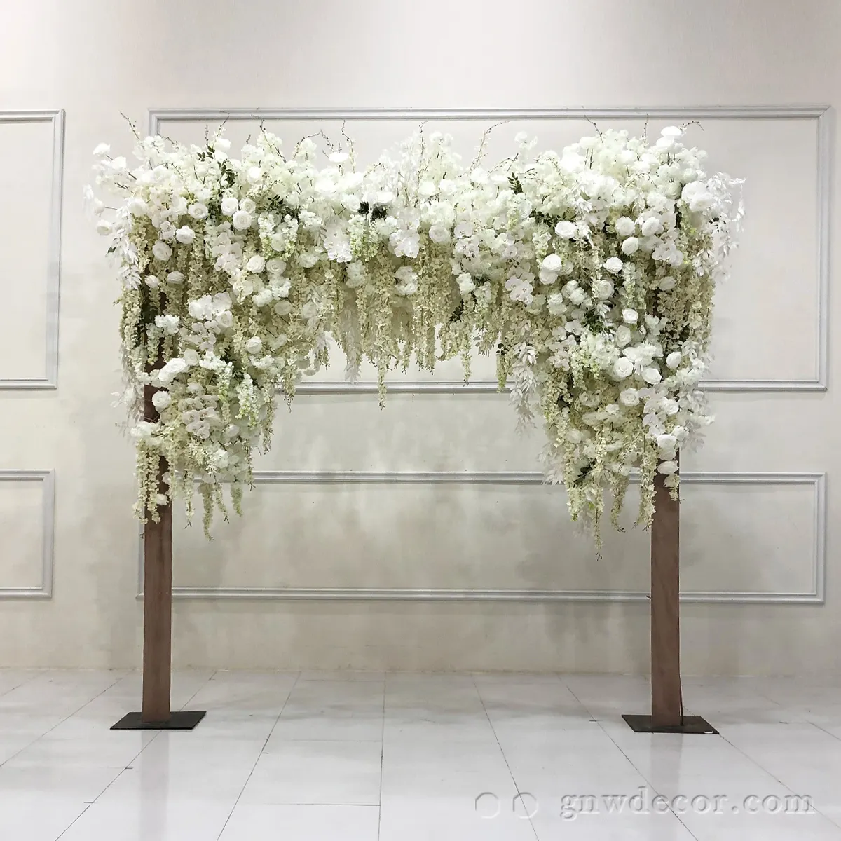GNW Set decorativo di alta qualità decorazione di nozze sfondo verde artificiale arco fiore personalizzato per il matrimonio