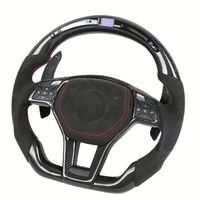 Volant sport personnalisé en cuir et fibre de carbone pour Mercedes-Benz W204 W205 W209 W213 S550 C300 C E Class AMG E350 GLE 450
