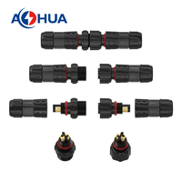 Connecteur M12 à visser, assemblage fil à fil, mâle-femelle, prise étanche, 300V 5A, connecteur d'alimentation 2 broches pour câblage d'éclairage