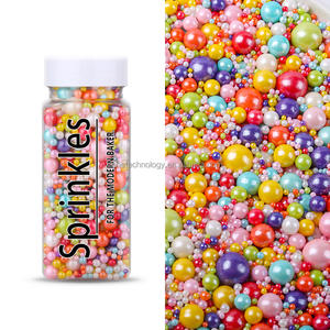 1kg Bolsa Mezcla de colores Perla comestible 4-14mm Tamaño mixto Cuentas de azúcar Pastel Rociadores Perlas al por mayor para pastel - Product Image 2