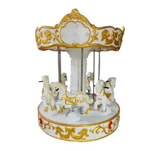 3 players carousel merry go round kids toy mini vertical coin operated kiddie rides 6 seats horse carousel for sale