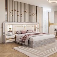 Ensemble de chambre à coucher de luxe turc complet avec lit double king size, meubles de chambre king size en bois avec rangement intégré pour optimiser l'espace