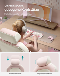 <span class=keywords><strong>SONGMICS</strong></span>, <span class=keywords><strong>silla</strong></span> ergonómica giratoria rosa para Juegos de oficina, reposacabezas ajustable de PU, <span class=keywords><strong>silla</strong></span> giratoria para juegos, <span class=keywords><strong>silla</strong></span> de oficina - Product Image 3