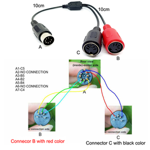 Adaptateur Y séparateur DIN <span class=keywords><strong>7</strong></span> broches vers MIDI <span class=keywords><strong>5</strong></span> broches mâle vers double câble MIDI 2 <span class=keywords><strong>x</strong></span> DIN-<span class=keywords><strong>5</strong></span> - Product Image 6