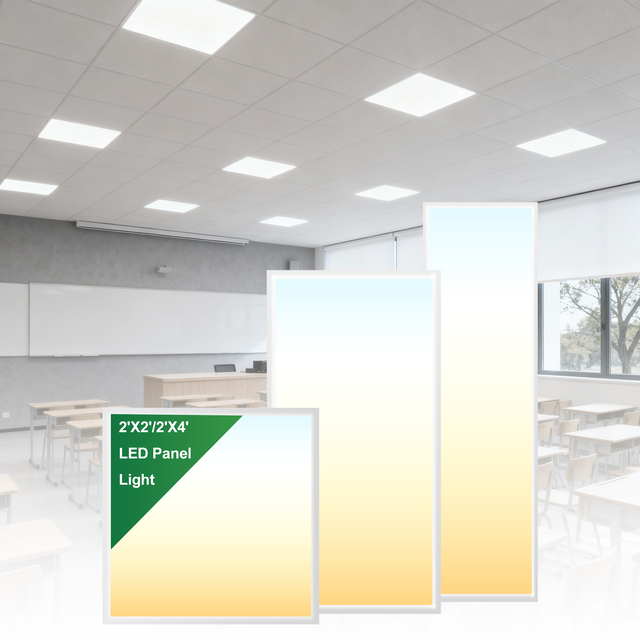 Commercial Ultra Slim 3CCT Tunable LED Flat Panel Troffer Light 2x2 1x4 2x4FT Recessed Office Ceiling Light
