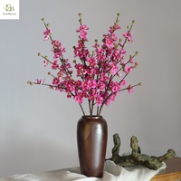 Ranting Bunga Sakura Persik Buatan Lateks Real Touch 80cm 4 Warna untuk Dekorasi Pernikahan dan Rumah Grosir