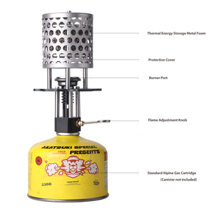 Poêle chauffant en acier inoxydable en gros pour usine, mini-réchaud à <span class=keywords><strong>gaz</strong></span> à <span class=keywords><strong>chauffage</strong></span> rapide, mini-réchaud au butane pour le camping et les voyages en hiver - Product Image 2