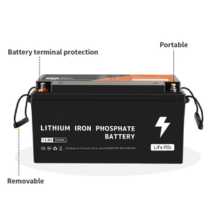 Batterie 12V 200Ah, BMS 200A, 2560Wh, batterie au phosphate de fer et de lithium pour système solaire/éolien, stockage d'énergie domestique - Product Image 3