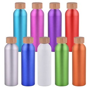 Venta caliente BPA libre con la naturaleza de la tapa de bambú de bebida de aluminio de botella de agua de deporte - Product Image 5
