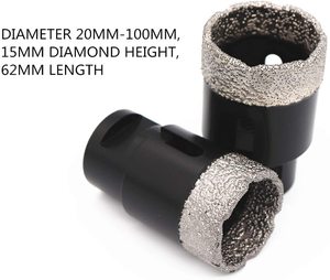 Brocas de diamante para perforar azulejos de porcelana con conexión M14, diámetro exterior de 6-180 mm, brocas de diamante soldadas al vacío. - Product Image 5