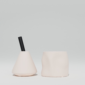 Ensemble diffuseur de roseaux et vase en céramique minimaliste pour la décoration intérieure moderne, cadeau de luxe, marque privée - Product Image 3