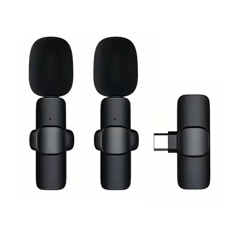 2023 nuevo 1 Drag 2 micrófono Lavalier 2,4 GHz 2 en 1 Mini micrófono portátil micrófono de grabación inalámbrico para iPhone