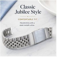 Bracelet de montre en acier inoxydable de haute qualité à cinq maillons, bracelet de remplacement en métal avec boucle déployante pour homme