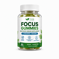 Gummies L-Théanine Bacopa Monnieri 60 Pièces par Bouteille OEM ODM Marque Privée Fournisseur d'Usine Personnalisé Qualité Fine Mélange en Vrac Alimentaire