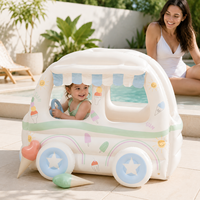 Maison de jeu gonflable en forme de camion de crème glacée pour enfants, grande maison de jeu d'imitation pour garçons et filles de 3 à 6 ans, pour l'intérieur et l'extérieur