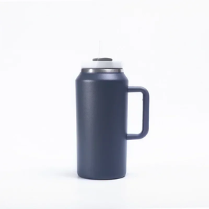Custom Logo 64oz 304 Stainless Steel Vacuum Insulated Tumbler with Handle Straw Dual Drink Lid <b>Large</b> Capacity Travel <b>Mug</b> - Product Image 1