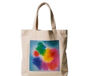 กระเป๋าช็อปปิ้งผ้าใบของผู้หญิงขนาดใหญ่พิมพ์ลายตัวอักษรไหล่เดียวสีสันสดใส - Product Image 1