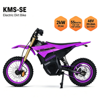 Electric Dirt Bike 2kW Peak Power 48V 20.8Ah Lithium Battery 55km/h Max Speed Adult Off-Road Mid-Drive Electric Motorcycle