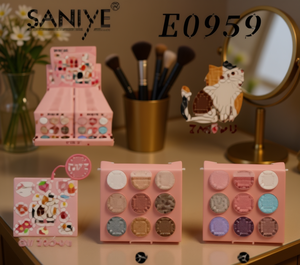 Paleta de sombras de ojos Saniye E0959, maquillaje mineral multicolor mate de alta pigmentación para ojos - Product Image 2