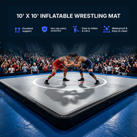 Tapis d'entraînement BJJ en PVC de qualité professionnelle - Tapis de lutte pliable, ring de combat, mousse absorbant les chocs, 4x4m, noir mat
