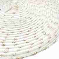 Napperon rond moderne effet soleil, texture cils, tressé, shaggy, spirale, résistant à la chaleur, pour cuisine de boutique