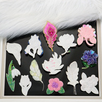 Patchs de fleurs brodés de perles françaises en soie sergé indien accessoires décoratifs de couture à la main pour vêtements chaussures sacs