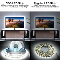 Bande LED intelligente COB dimmable ODM 5M/Set Ra90 12V 24V 320 LED/m 8mm pour rétroéclairage TV et chambre à coucher