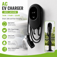 Cargador Inteligente para Vehículos Eléctricos de 7kW, 11kW y 22kW, Tipo 2, con Aplicación y RFID, para Carga Doméstica y Comercial