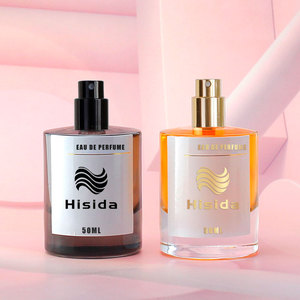 Flacon vaporisateur de parfum rond transparent fantaisie avec logo personnalisé 30ml 50ml 100ml flacon de parfum vide en verre avec emballage en boîte - Product Image 2